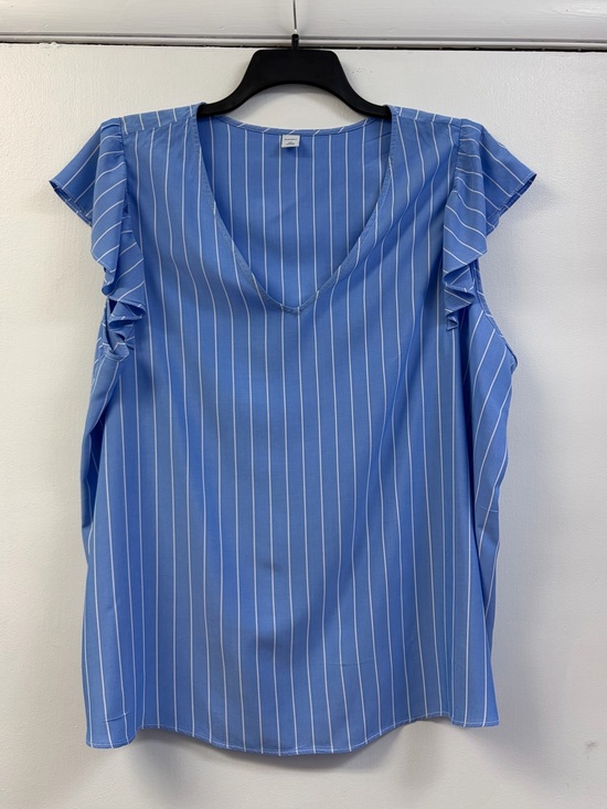 Old Navy Tops - Old Navy Light Blue and White Pinstripe Blouse